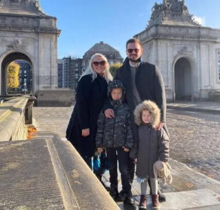 Cecilie Schmeichel with her family.